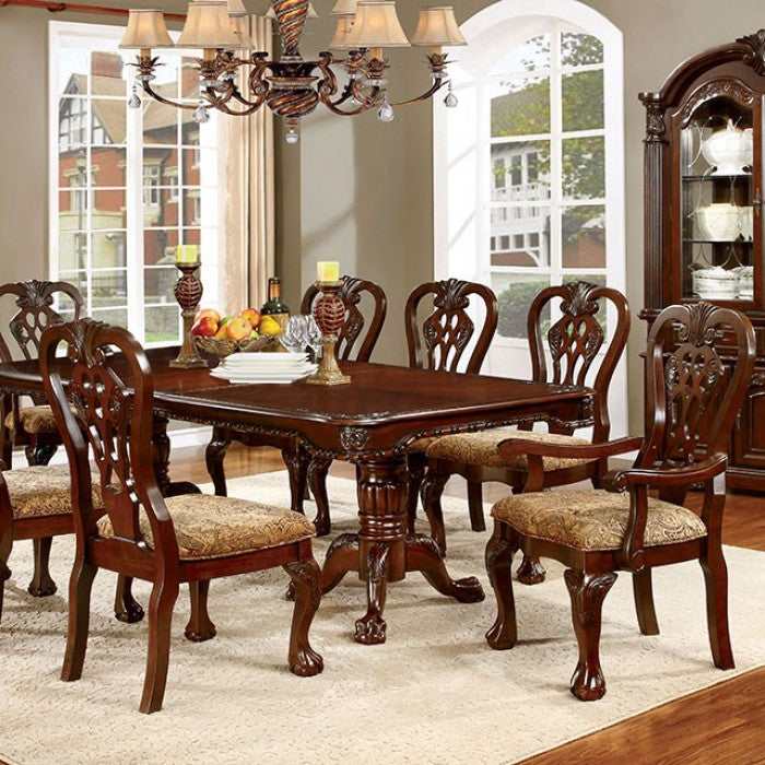 Elana - Brown Cherry - Dining Table w/ 18" Leaf - Ornate Home