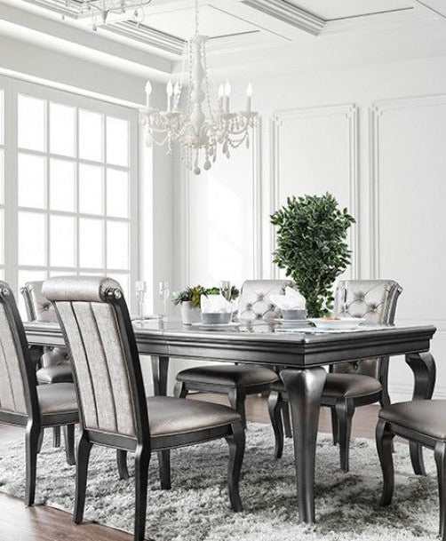 Amina - Gray - Rectangular Dining Table w/ 18" Leaf - Ornate Home