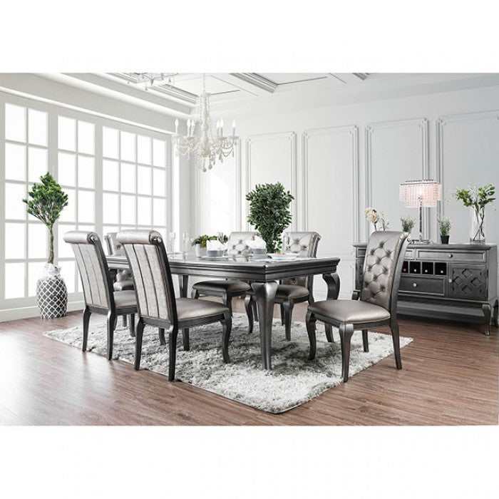 Amina - Gray - Rectangular Dining Table w/ 18" Leaf - Ornate Home