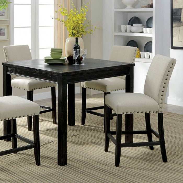 Kristie - Antique Black - Counter Height Dining Set / 5pc - Ornate Home