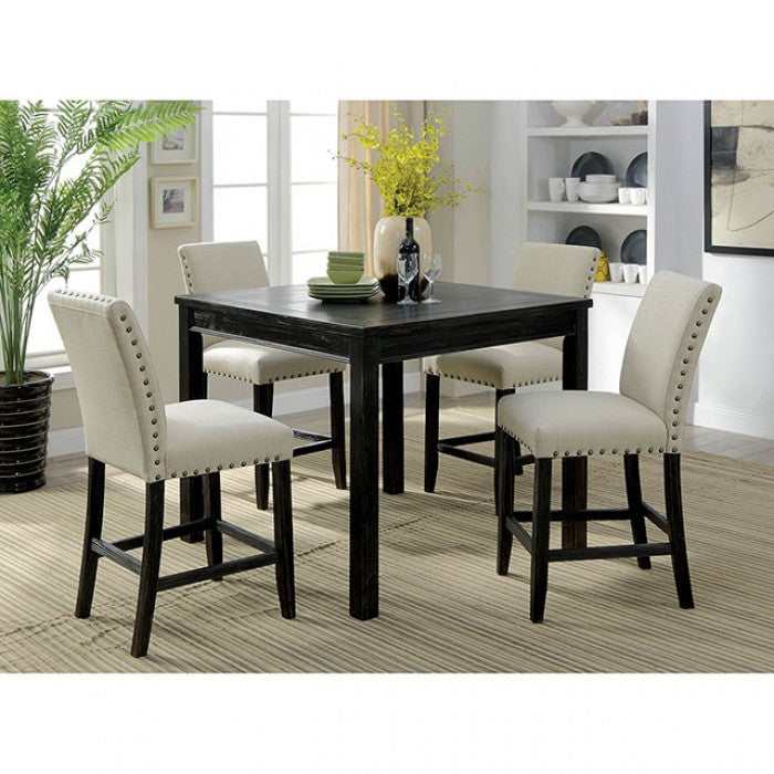 Kristie - Antique Black - Counter Height Dining Set / 5pc - Ornate Home