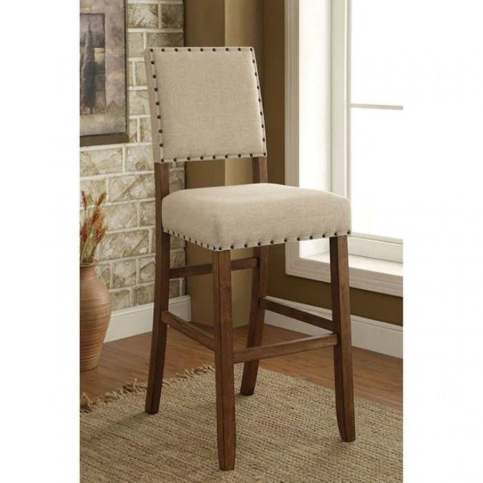 Sania - Rustic Oak & Ivory - Bar Chair (Set of 2) - Ornate Home