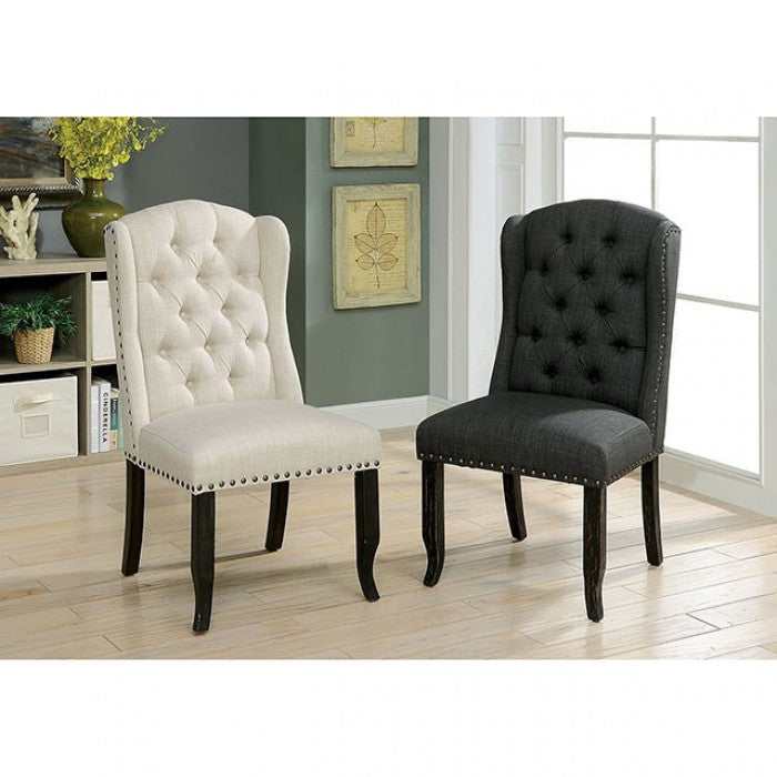 Sania - Antique Black & Gray - Side Chair (Set of 2) - Ornate Home