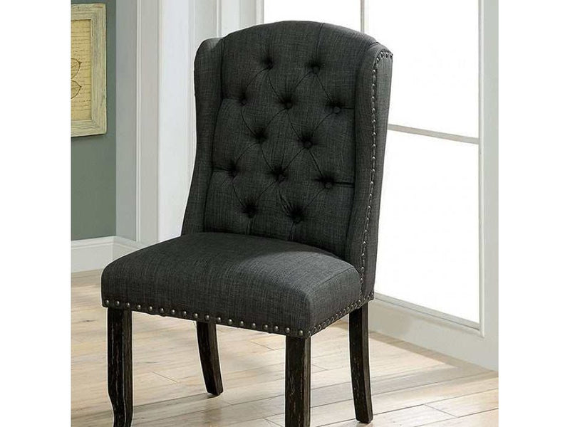 Sania - Antique Black & Gray - Side Chair (Set of 2) - Ornate Home