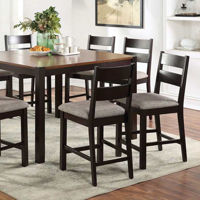 Valdor - Dark Oak & Espresso - Counter Height Dining Set / 7pc - Ornate Home