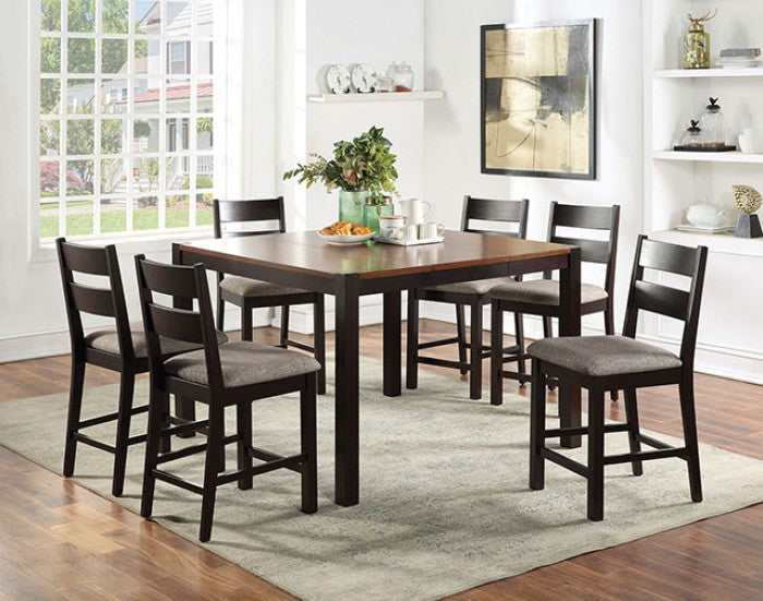 Valdor - Dark Oak & Espresso - Counter Height Dining Set / 7pc - Ornate Home