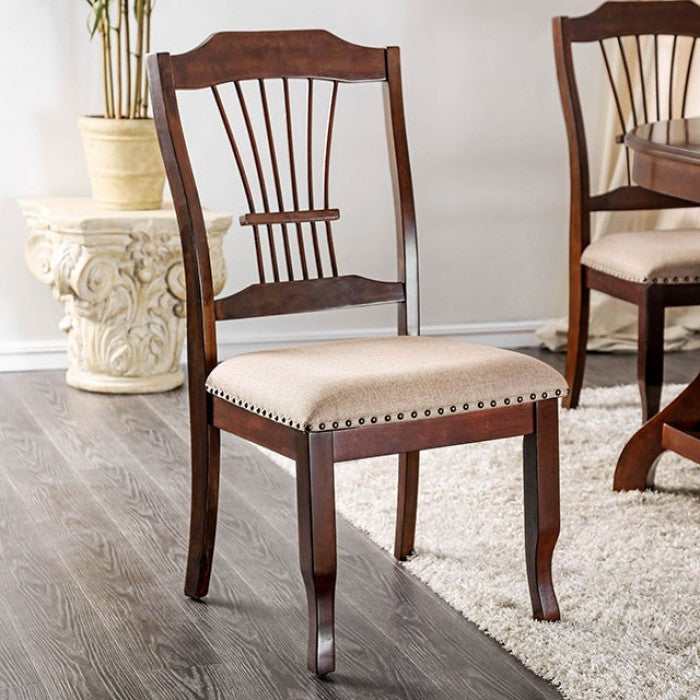 Jordyn - Brown Cherry - Dining Set / 7pc - Ornate Home