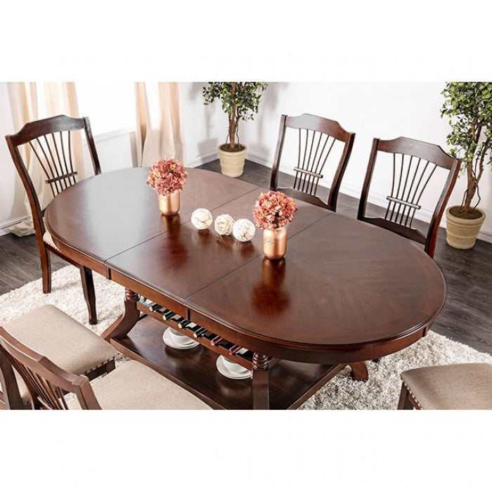 Jordyn - Brown Cherry - Dining Set / 7pc - Ornate Home