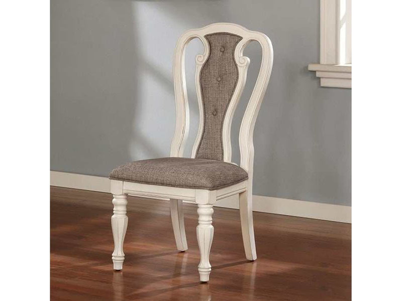 Leslie - White Wash & Ash Brown - Side Chair (Set of 2) - Ornate Home