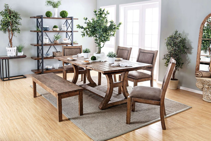 Gianna Rustic Oak & Brown Dining Table