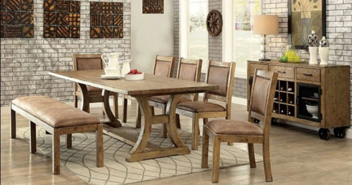 Gianna Rustic Oak & Brown Dining Chair (Set of 2)