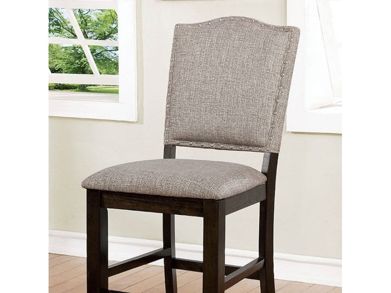 Teagan Dark Walnut & Gray Counter Ht. Chair  (Set of 2)