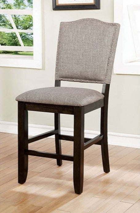 Teagan Dark Walnut & Gray Counter Ht. Chair  (Set of 2)