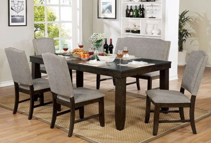 Teagan Dark Walnut & Gray Counter Ht. Chair  (Set of 2)