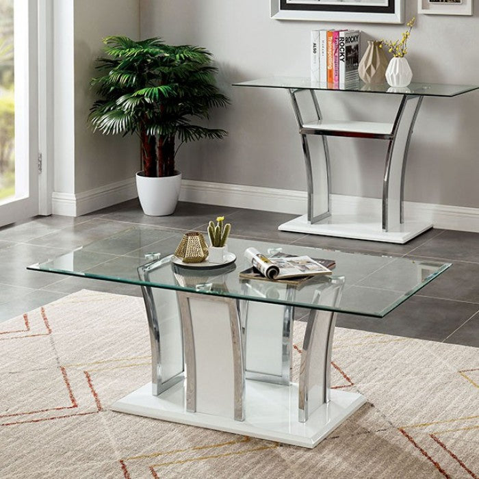 Staten Glossy White/Chrome  Coffee Table