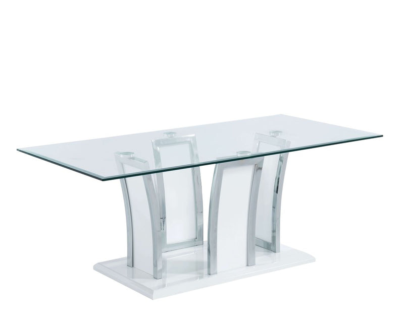 Staten Glossy White/Chrome  Coffee Table