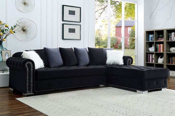 Wilmington - Black - L Shape Sectional Sofa - Ornate Home