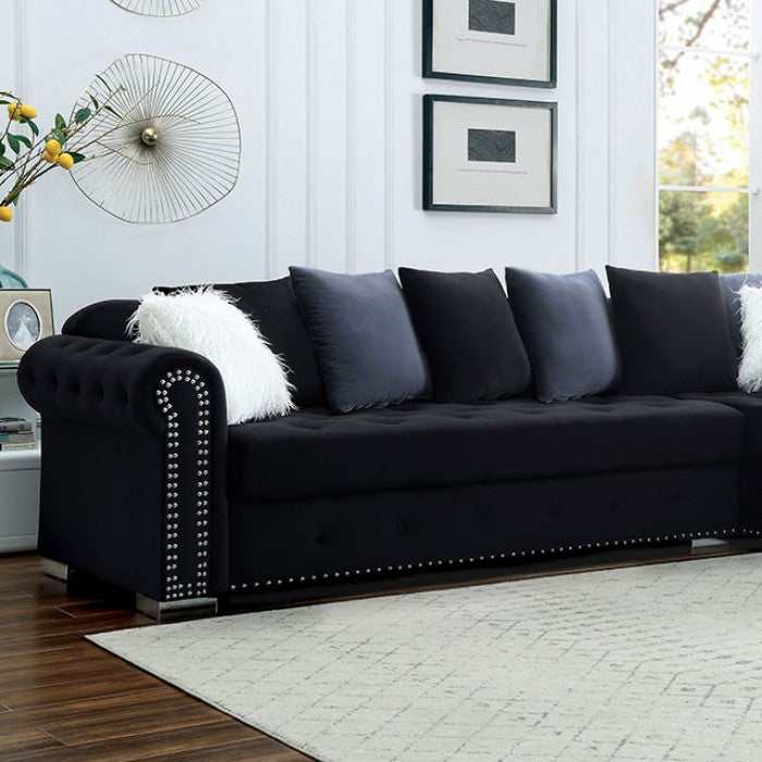 Wilmington - Black - L Shape Sectional Sofa - Ornate Home