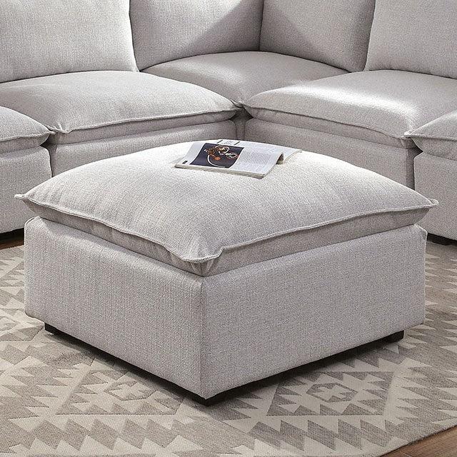 Arlene - Light Gray - Ottoman - Ornate Home