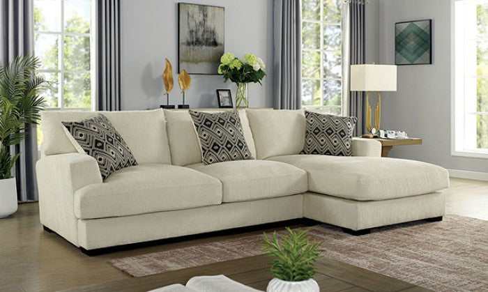 Kaylee - Beige - RAF Sectional Sofa (2pc) - Ornate Home