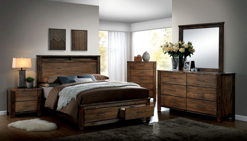 Elkton Antique Oak 5pc Queen Bedroom Set w/ 2 nightstands