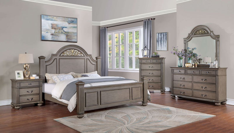 Syracuse Gray 5pc Queen Bedroom Set w/ 2NS