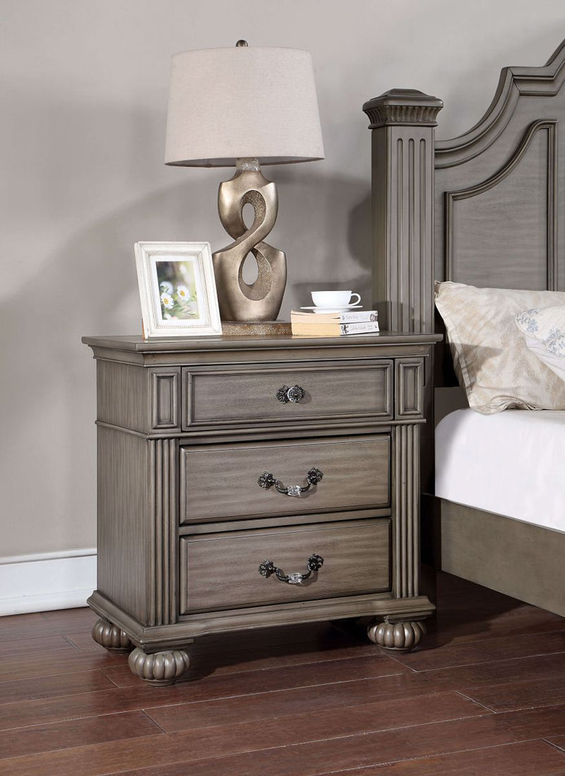 Syracuse Gray E. King 5pc Bedroom Set w/ 2 Nightstands