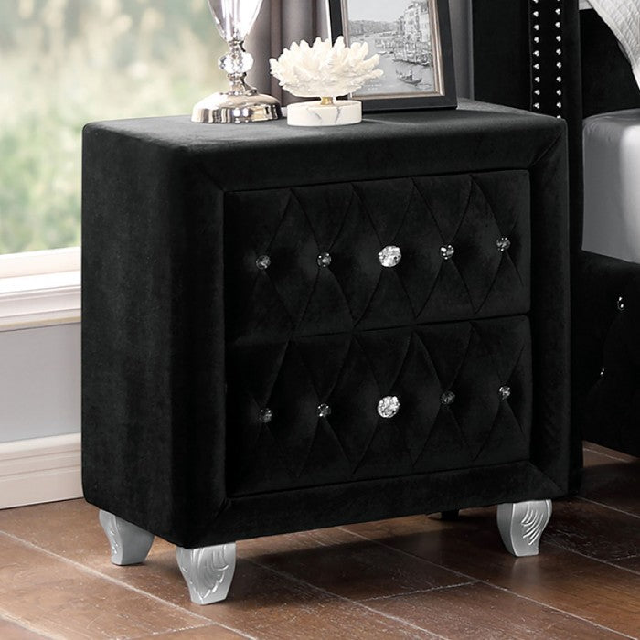 Zohar Black & Silver Nightstand