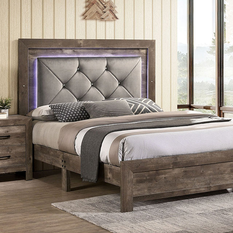 Larissa Natural Tone Queen Bed w/ LED light