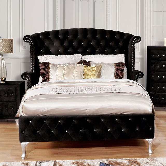 Alzire - Black - Cal King Platform Bed - Ornate Home