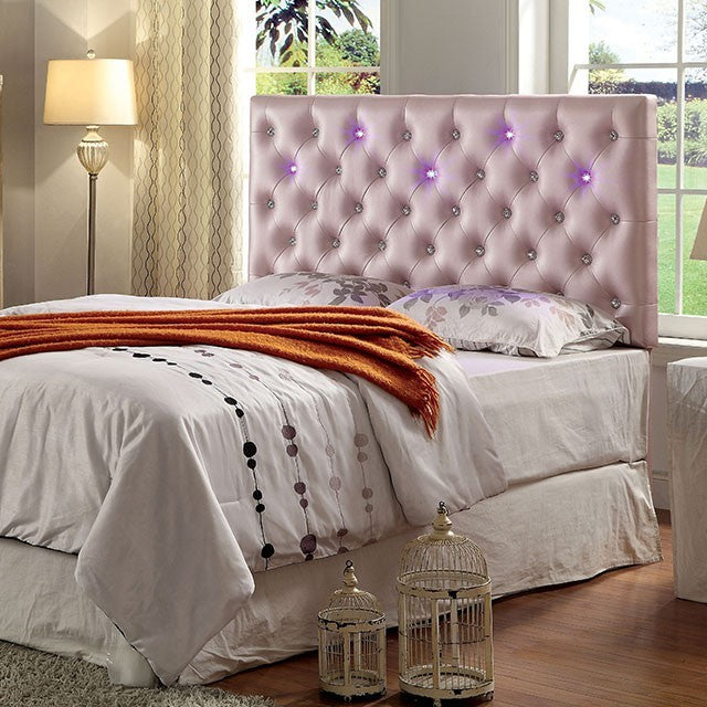 Aldebaran Pink/Rose Gold Upholstered King Headboard