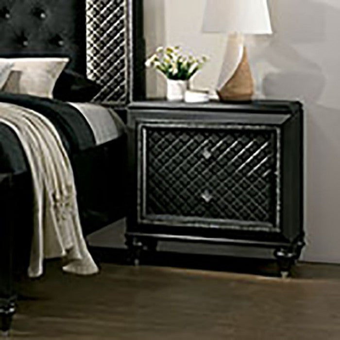 Demetria Metallic Gray Nightstand