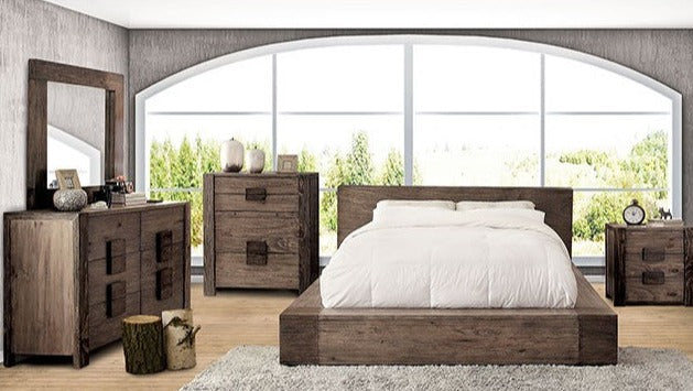 Janeiro Rustic Natural Tone Queen Platform Bed