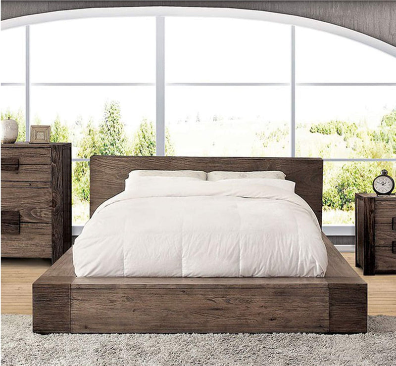 Janeiro Rustic Natural Tone Queen Platform Bed