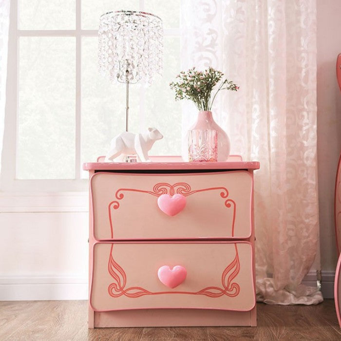 Rhenna Pink Youth Bedroom Nightstand