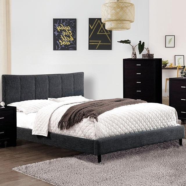 Ennis - Dark Gray - Upholstered Queen Bed - Ornate Home