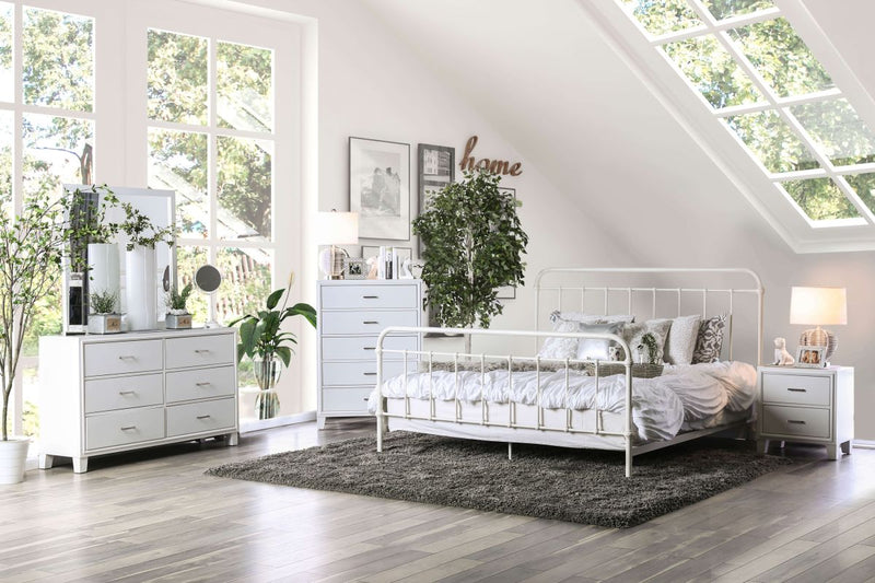 Iria White Twin Bed