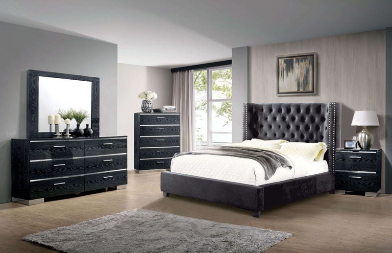 Cayla  Dark Gray Eastern King Bed