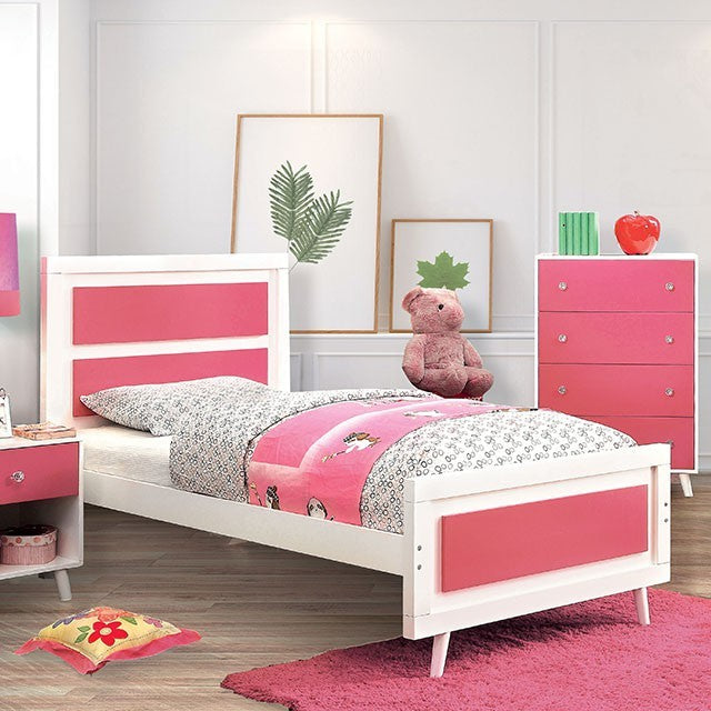 Alivia Pink & White Full Bed