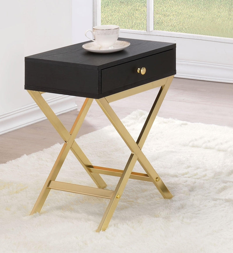 Coleen Black & Brass Side Table - Ornate Home