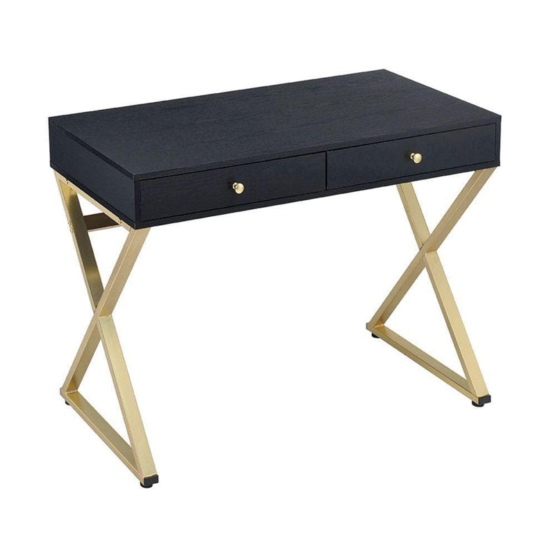 Coleen - Gold Metal "X" Shape Leg - Desk - Ornate Home