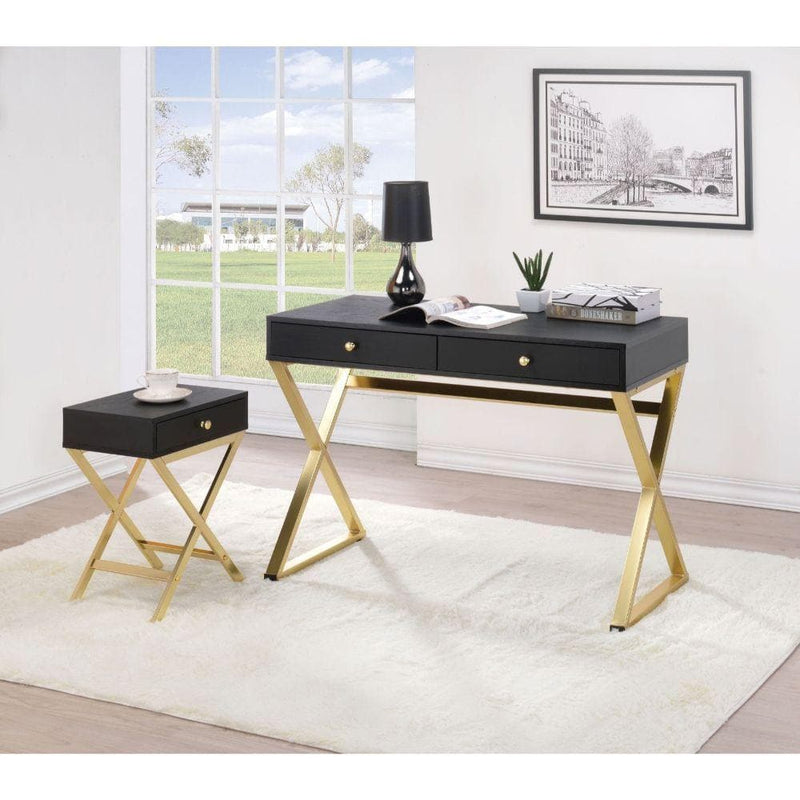 Coleen - Gold Metal "X" Shape Leg - Desk - Ornate Home