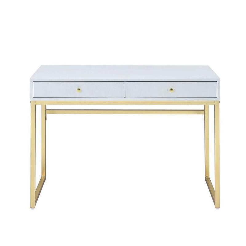 Coleen - White & Brass - Desk - Ornate Home