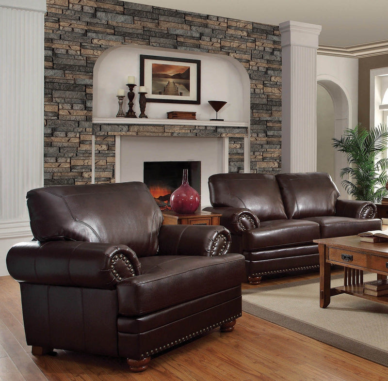 Colton  - Brown - Stationary Loveseat - Ornate Home