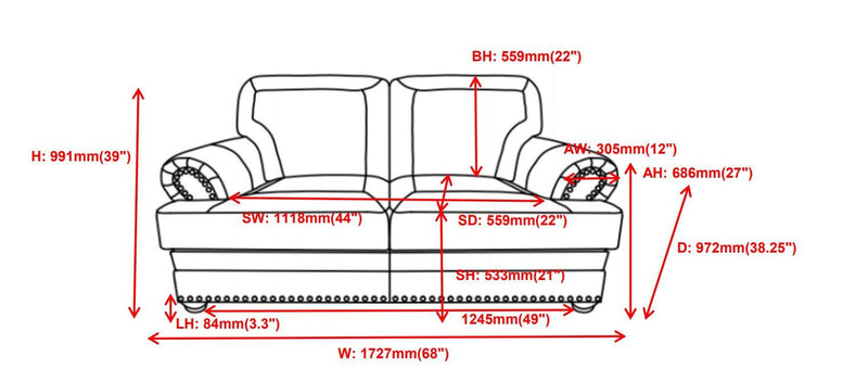 Colton  - Brown - Stationary Loveseat - Ornate Home