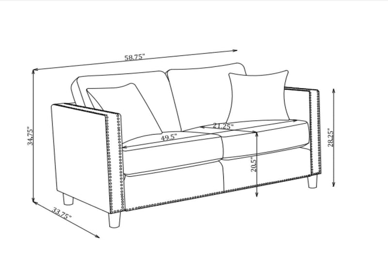 Coltrane - Putty -  Stationary Loveseat - Ornate Home