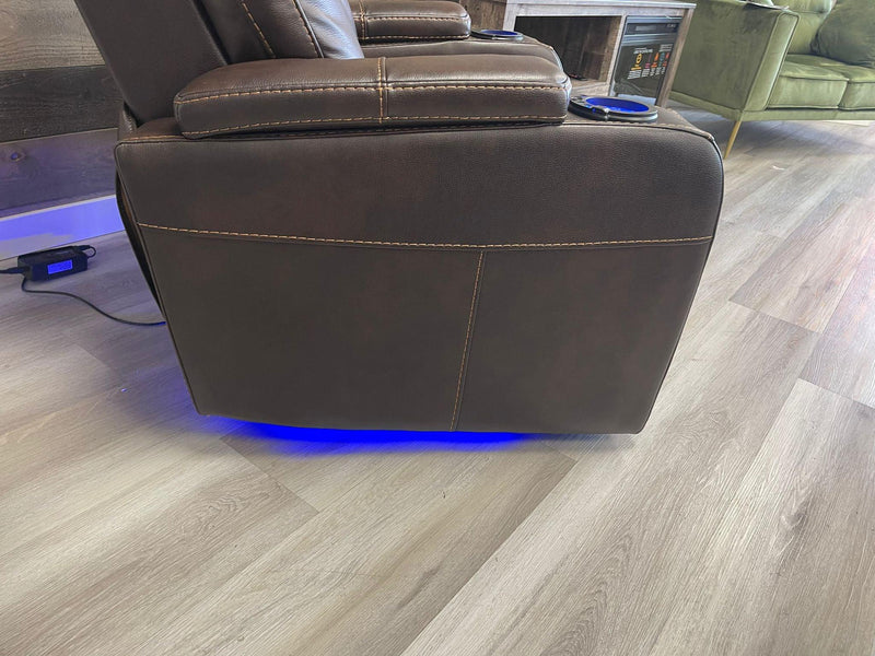 [CYBER WEEK] Composer - Brown - Power Recliner w/ Blue LED - Ornate Home