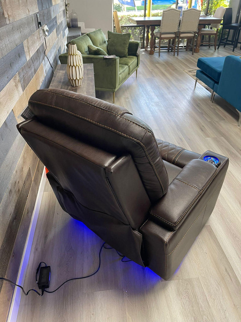 [CYBER WEEK] Composer - Brown - Power Recliner w/ Blue LED - Ornate Home