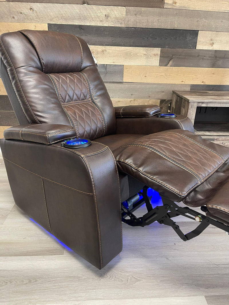 [CYBER WEEK] Composer - Brown - Power Recliner w/ Blue LED - Ornate Home