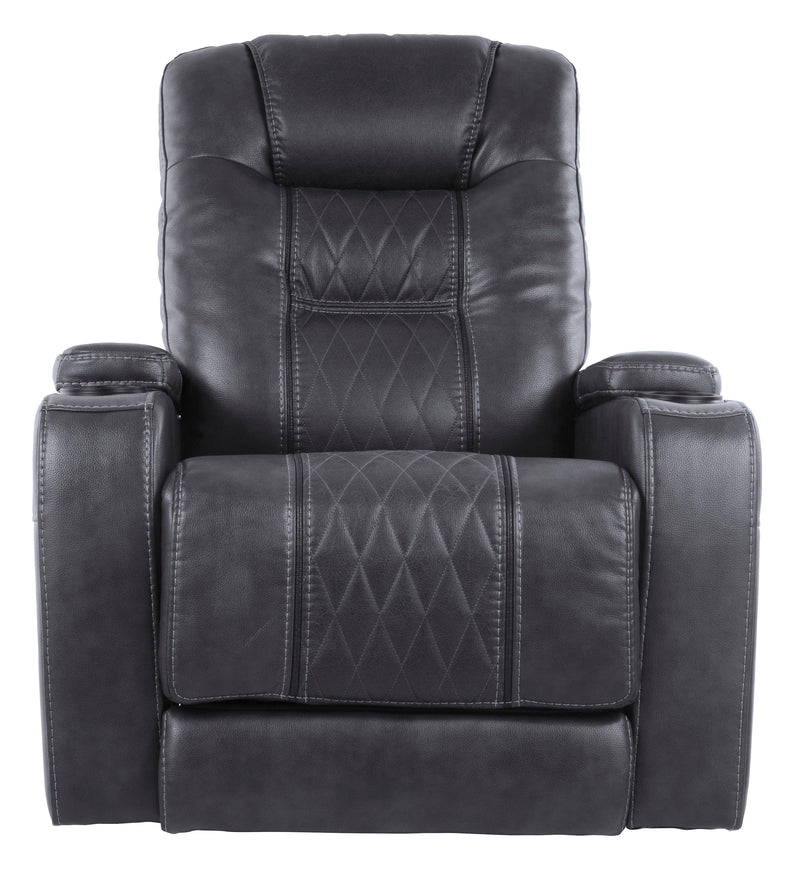 Composer - Gray - Power Recliner w/ Blue LED - Ornate Home